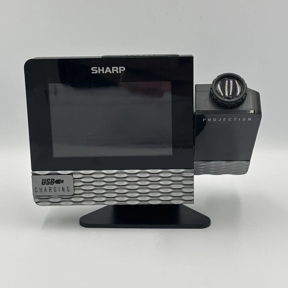 SHARP SPC543 Alarm Time Display Time Projection w 2Amp USB Charger Port Calendar